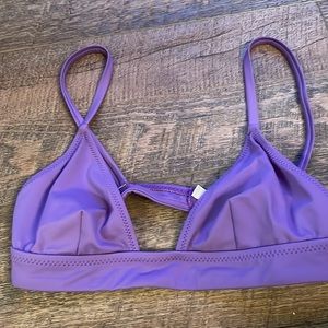 Solid & Striped Purple Bikini Top